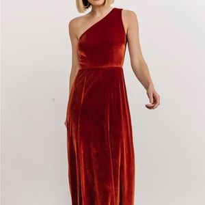Baltic Born Tatiana Velvet One Shoulder Maxi Dress size small